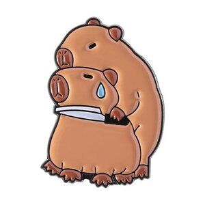 Cute Capybara Hug Enamel Pin